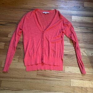 LOFT Vibrant Coral Cardigan Sweater